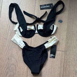 ONEONE Black and Cream Women's bikini